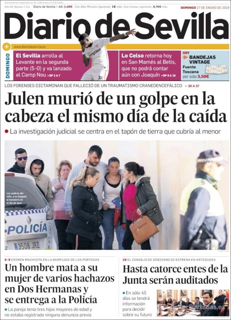 Portada Diario de Sevilla 2019-01-28