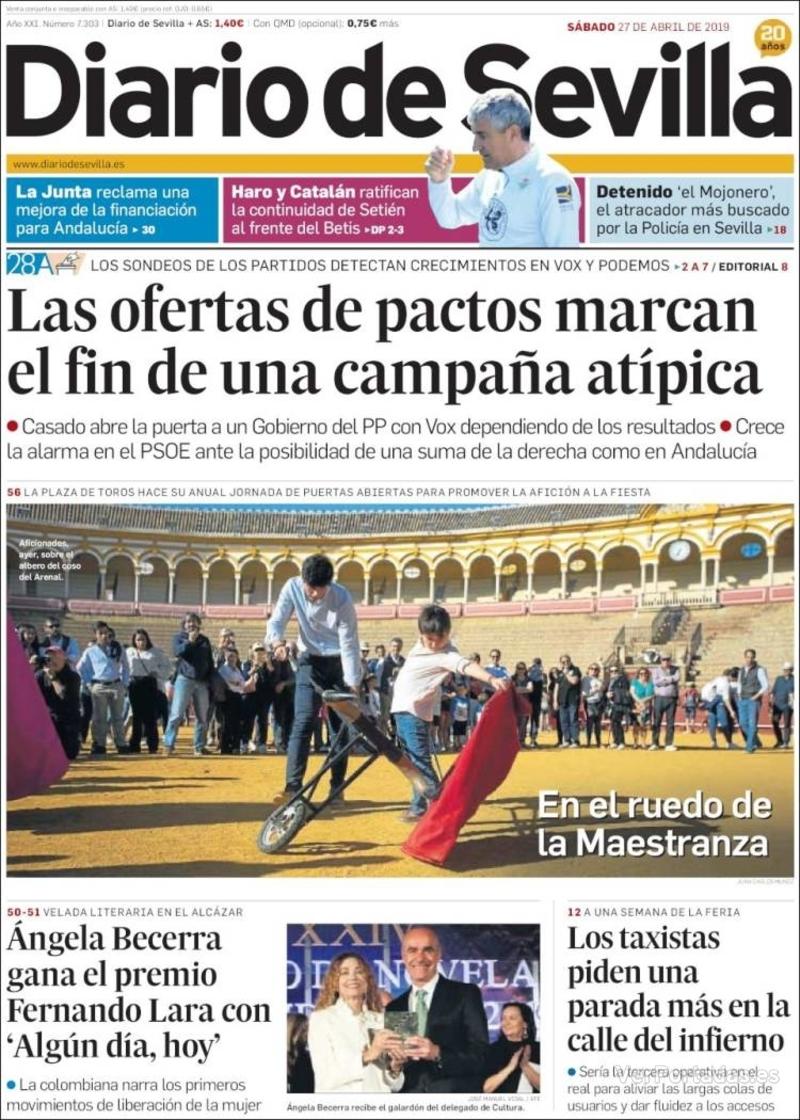 Portada Diario de Sevilla 2019-04-28