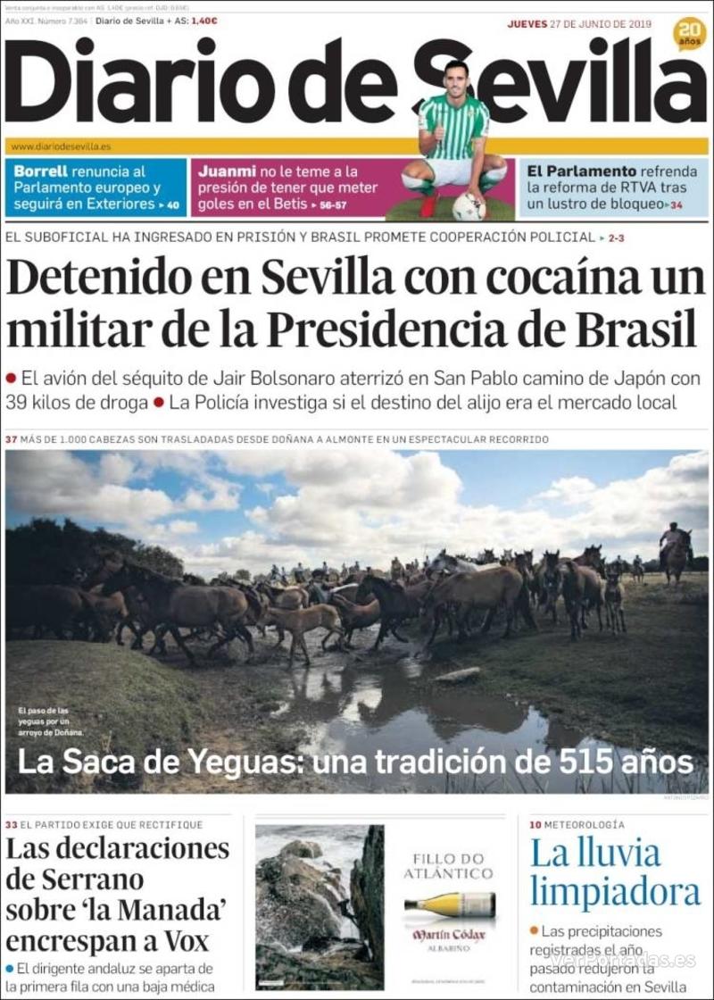 Portada Diario de Sevilla 2019-06-28