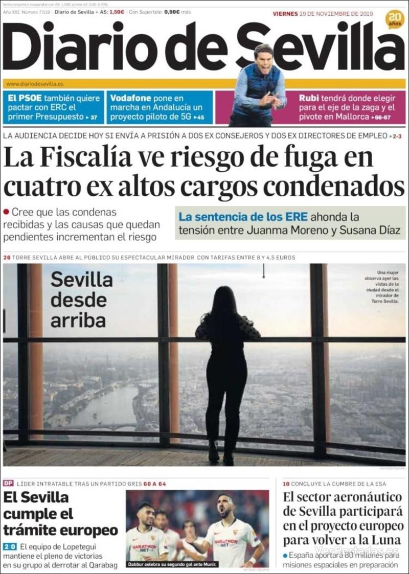 Portada Diario de Sevilla 2019-11-30