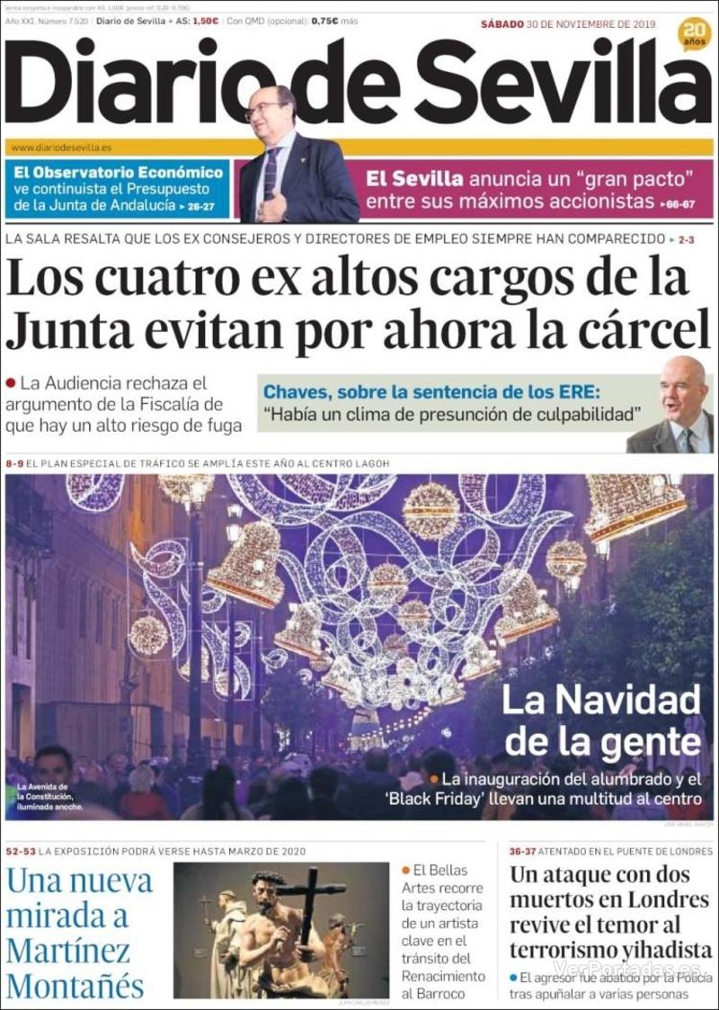 Portada Diario de Sevilla 2019-12-01