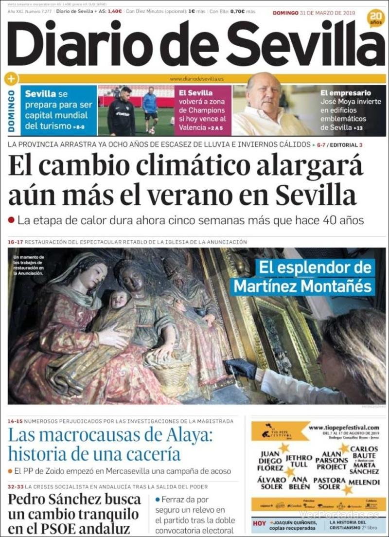 Portada Diario de Sevilla 2019-04-01