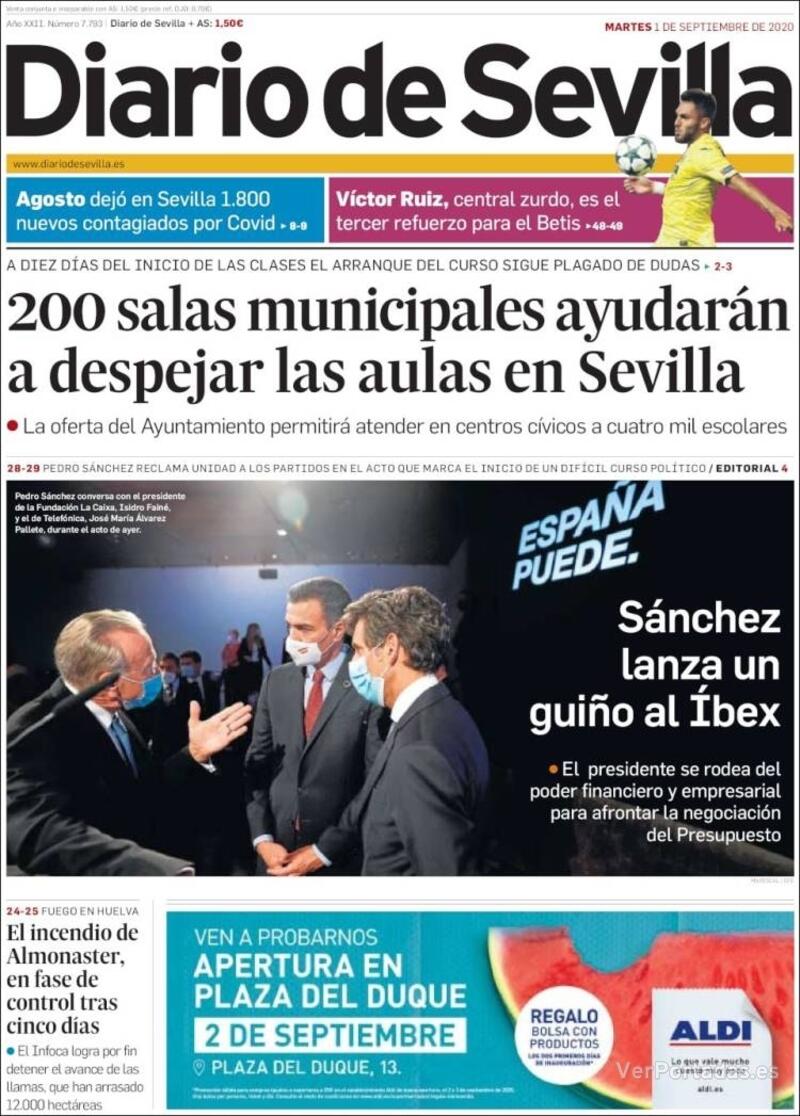Portada Diario de Sevilla 2020-09-02
