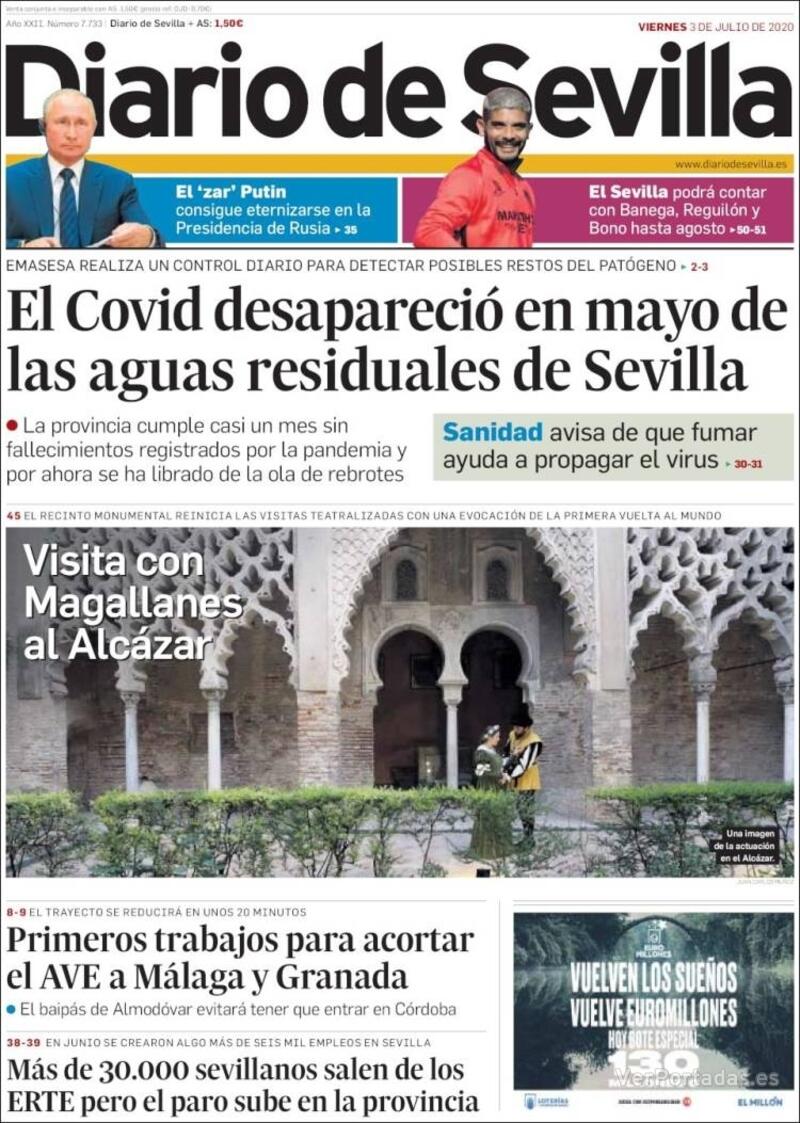 Portada Diario de Sevilla 2020-07-04
