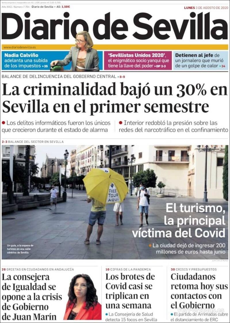 Portada Diario de Sevilla 2020-08-04