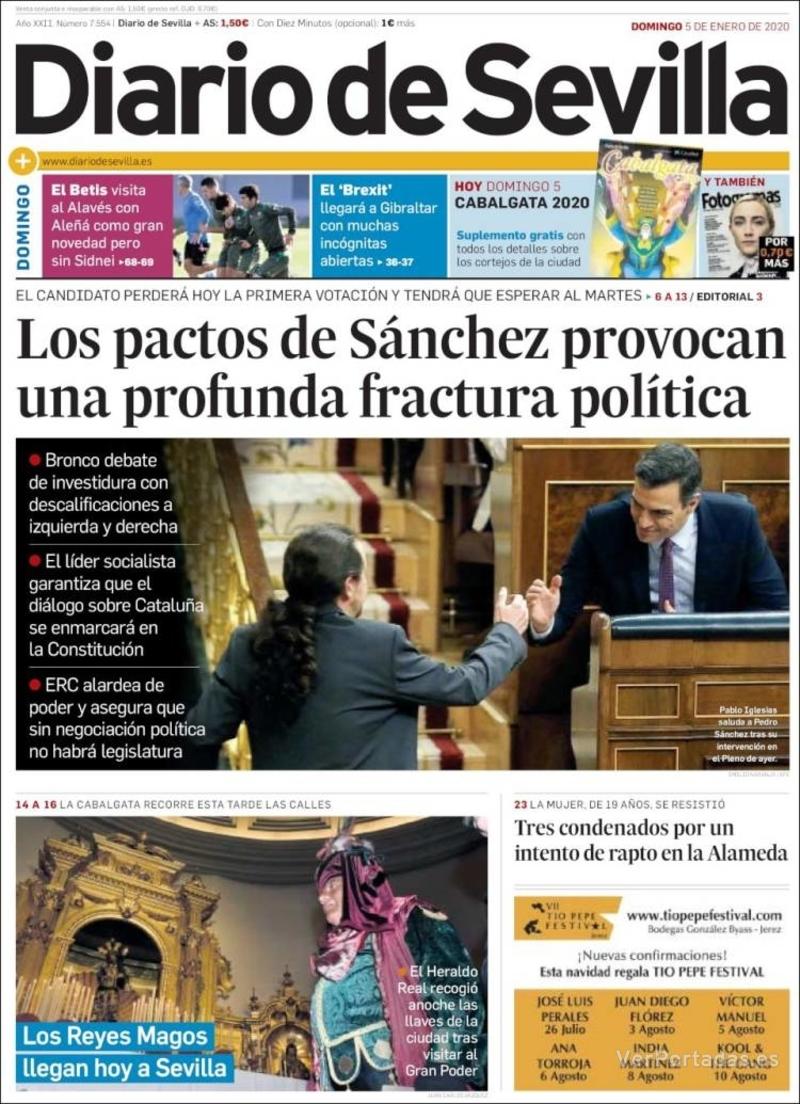 Portada Diario de Sevilla 2020-01-06
