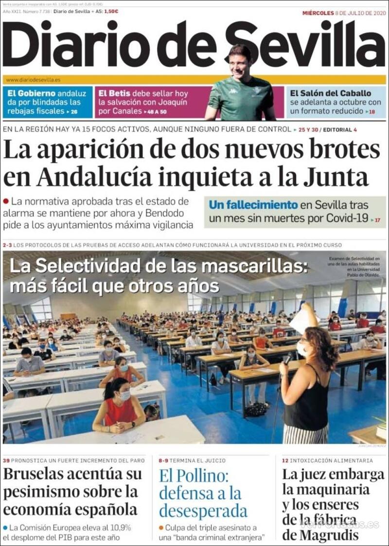 Portada Diario de Sevilla 2020-07-09