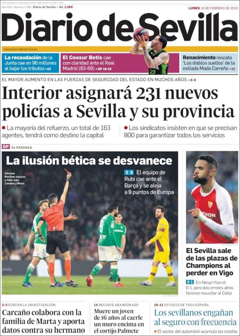 Portada Diario de Sevilla 2020-02-11