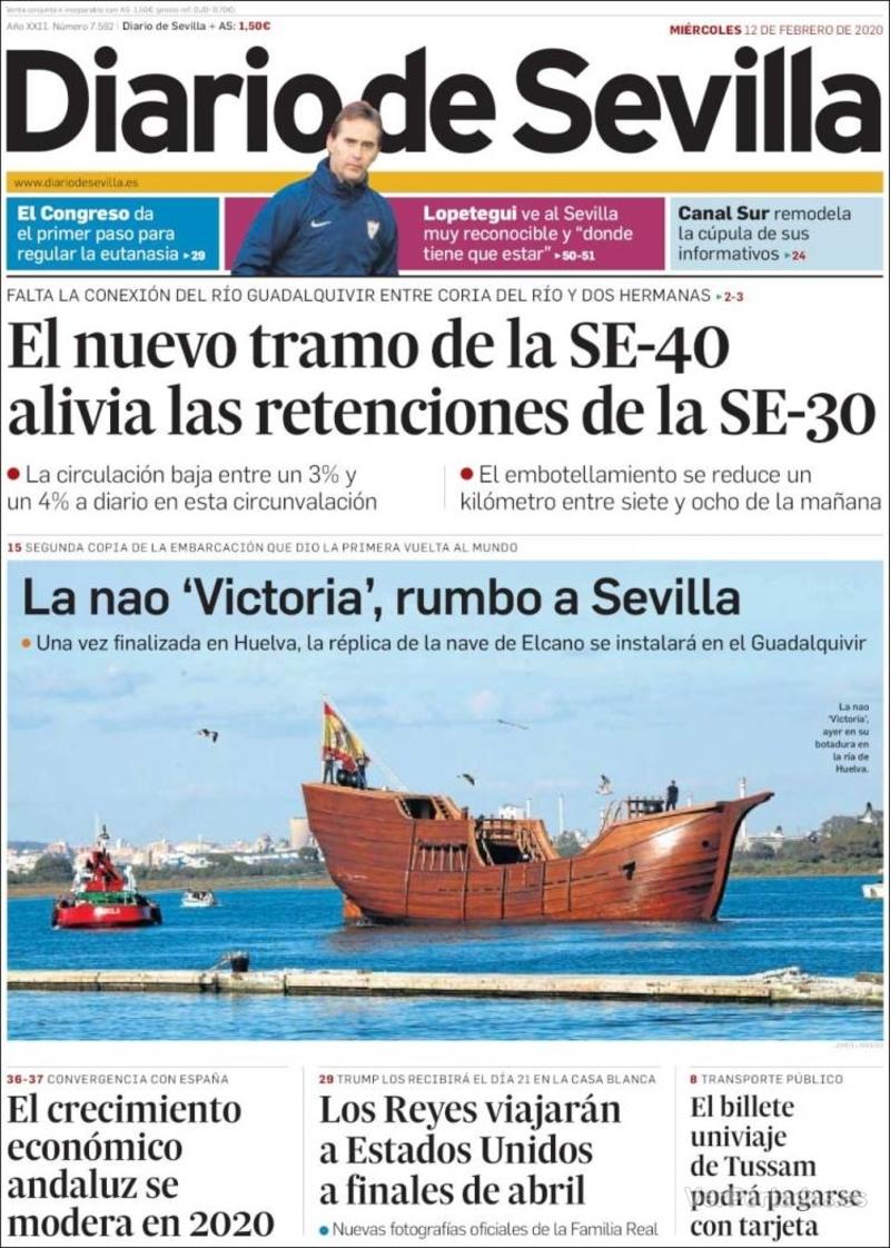 Portada Diario de Sevilla 2020-02-13