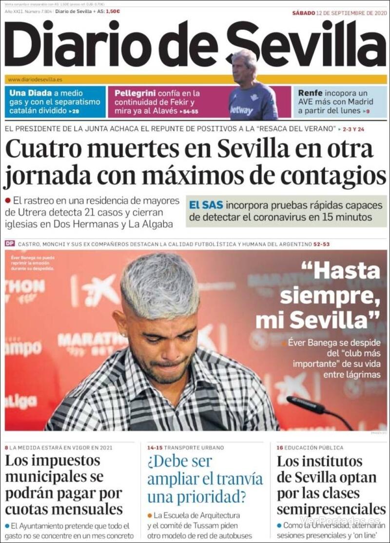 Portada Diario de Sevilla 2020-09-13