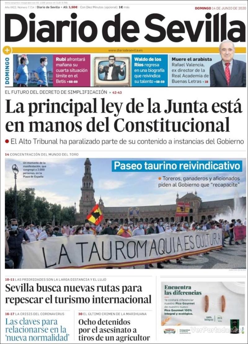 Portada Diario de Sevilla 2020-06-15