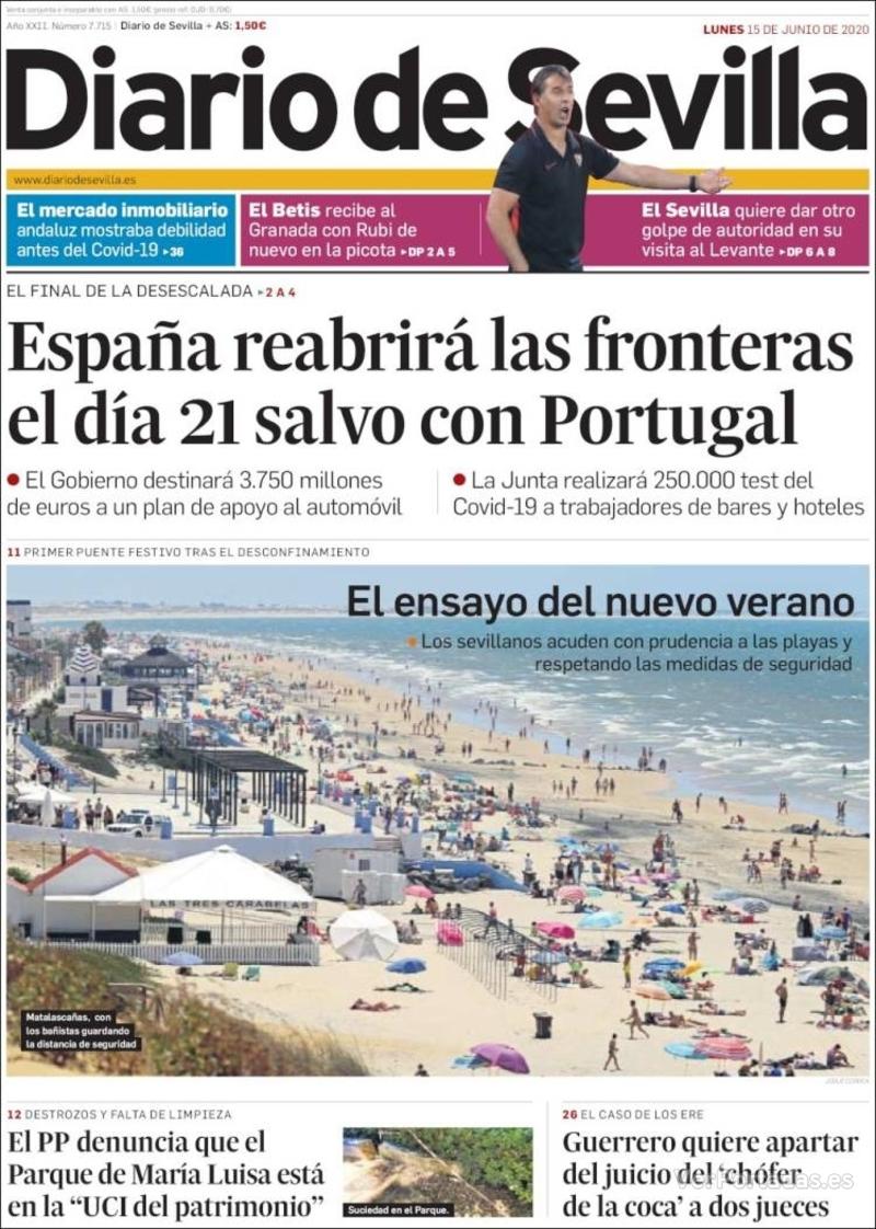 Portada Diario de Sevilla 2020-06-16