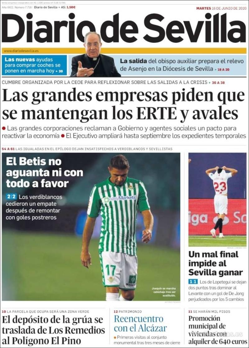 Portada Diario de Sevilla 2020-06-17