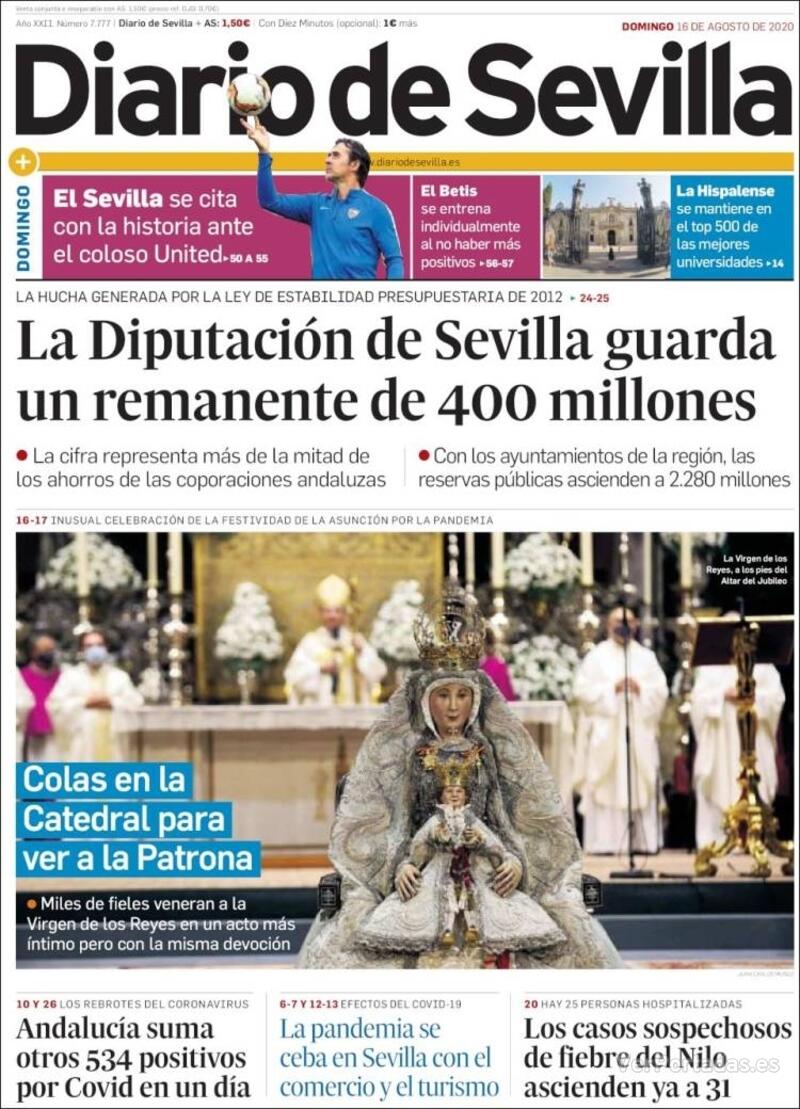 Portada Diario de Sevilla 2020-08-17