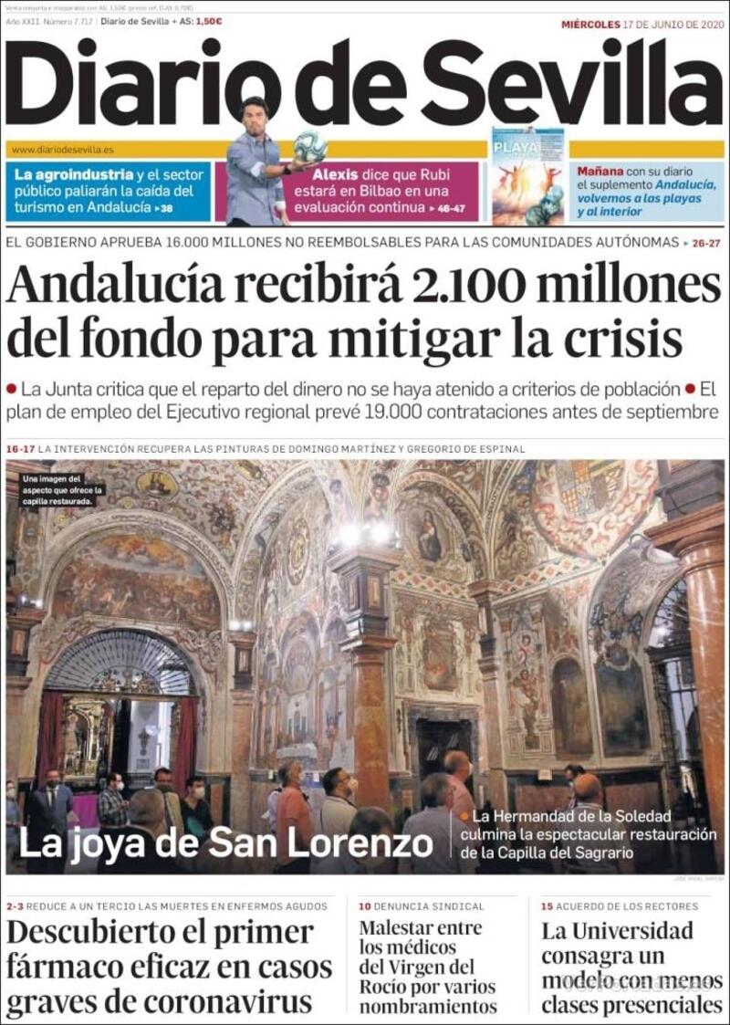 Portada Diario de Sevilla 2020-06-18