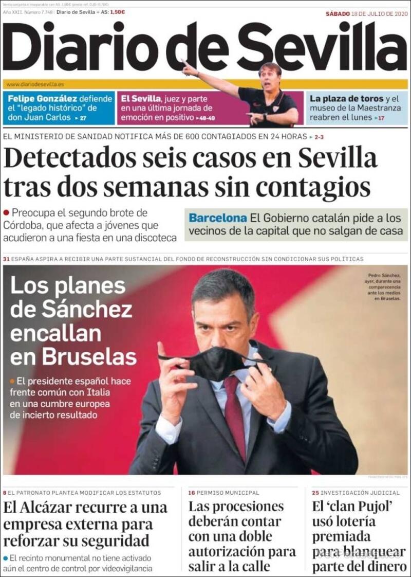 Portada Diario de Sevilla 2020-07-19