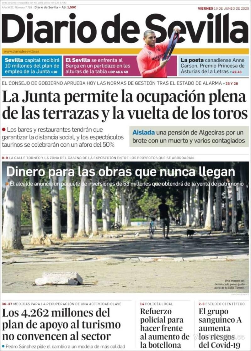 Portada Diario de Sevilla 2020-06-20