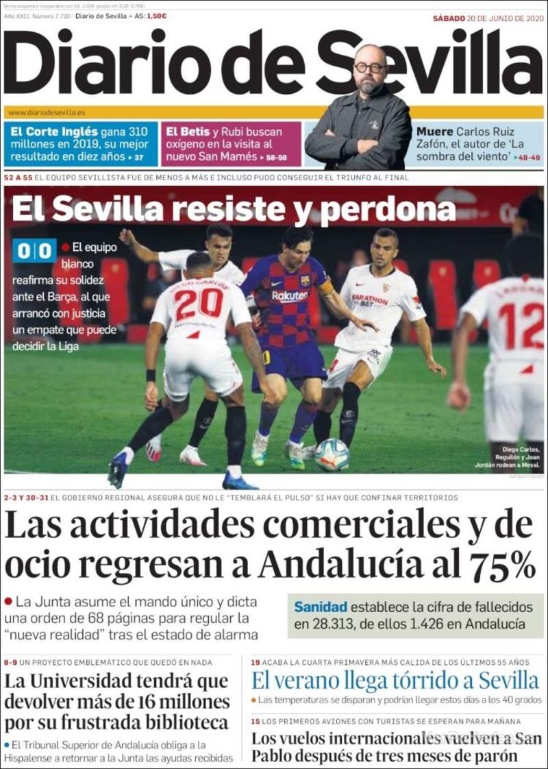 Portada Diario de Sevilla 2020-06-21