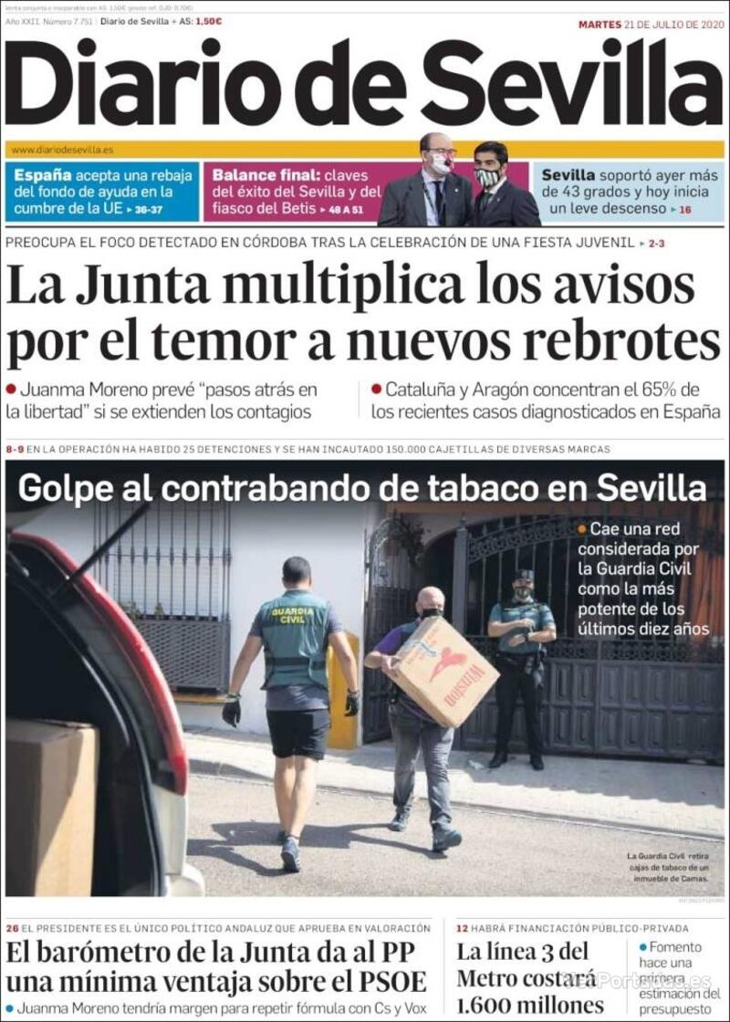Portada Diario de Sevilla 2020-07-22