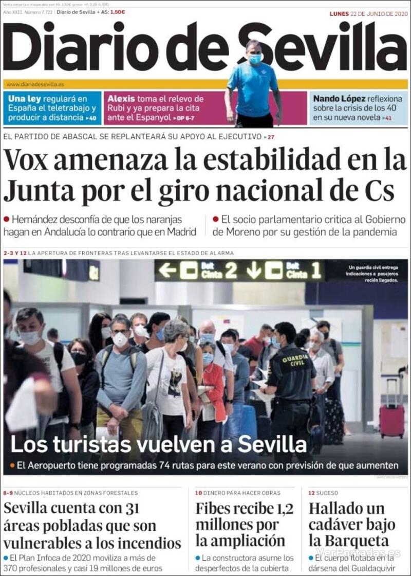 Portada Diario de Sevilla 2020-06-23