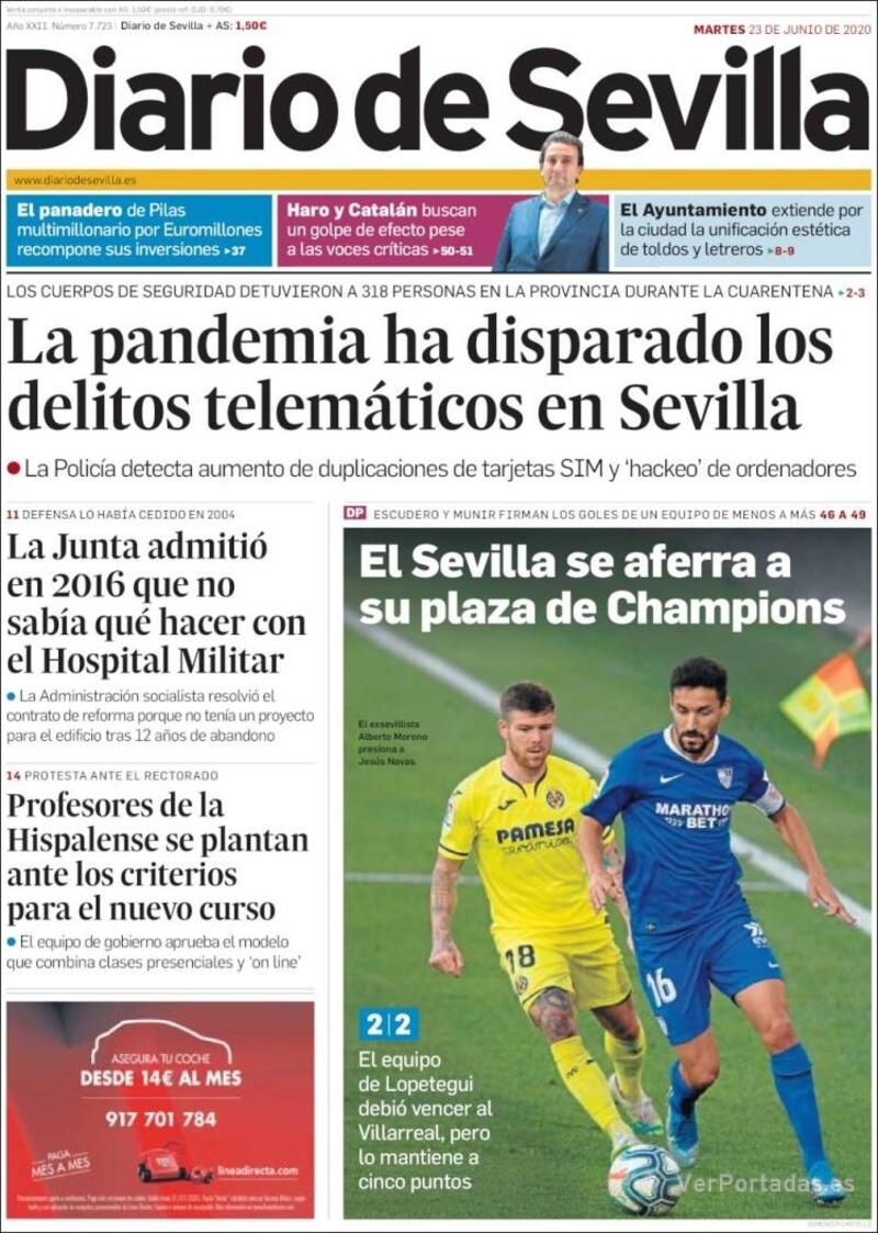 Portada Diario de Sevilla 2020-06-24