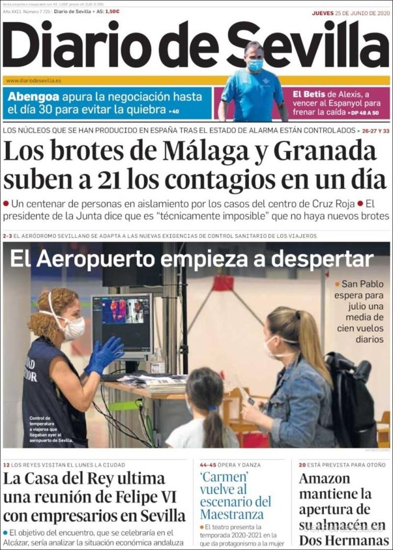 Portada Diario de Sevilla 2020-06-26