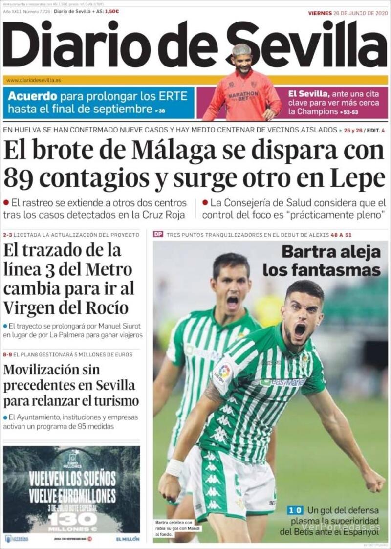 Portada Diario de Sevilla 2020-06-27