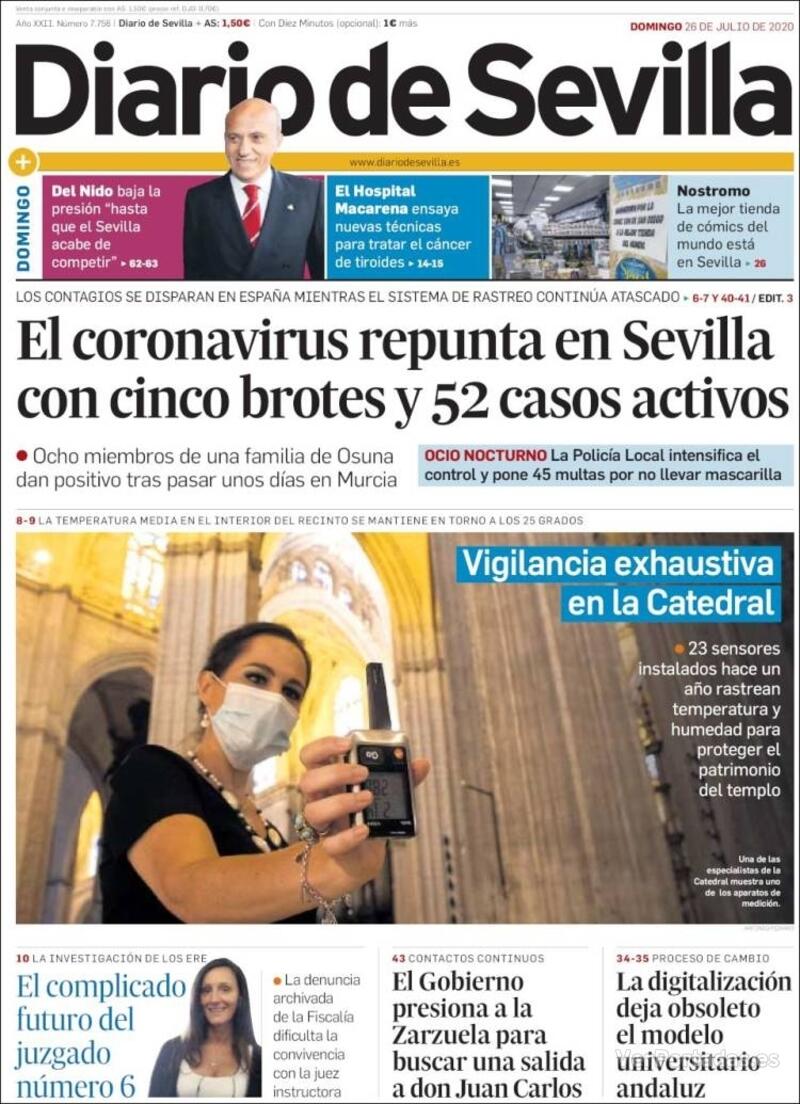 Portada Diario de Sevilla 2020-07-27