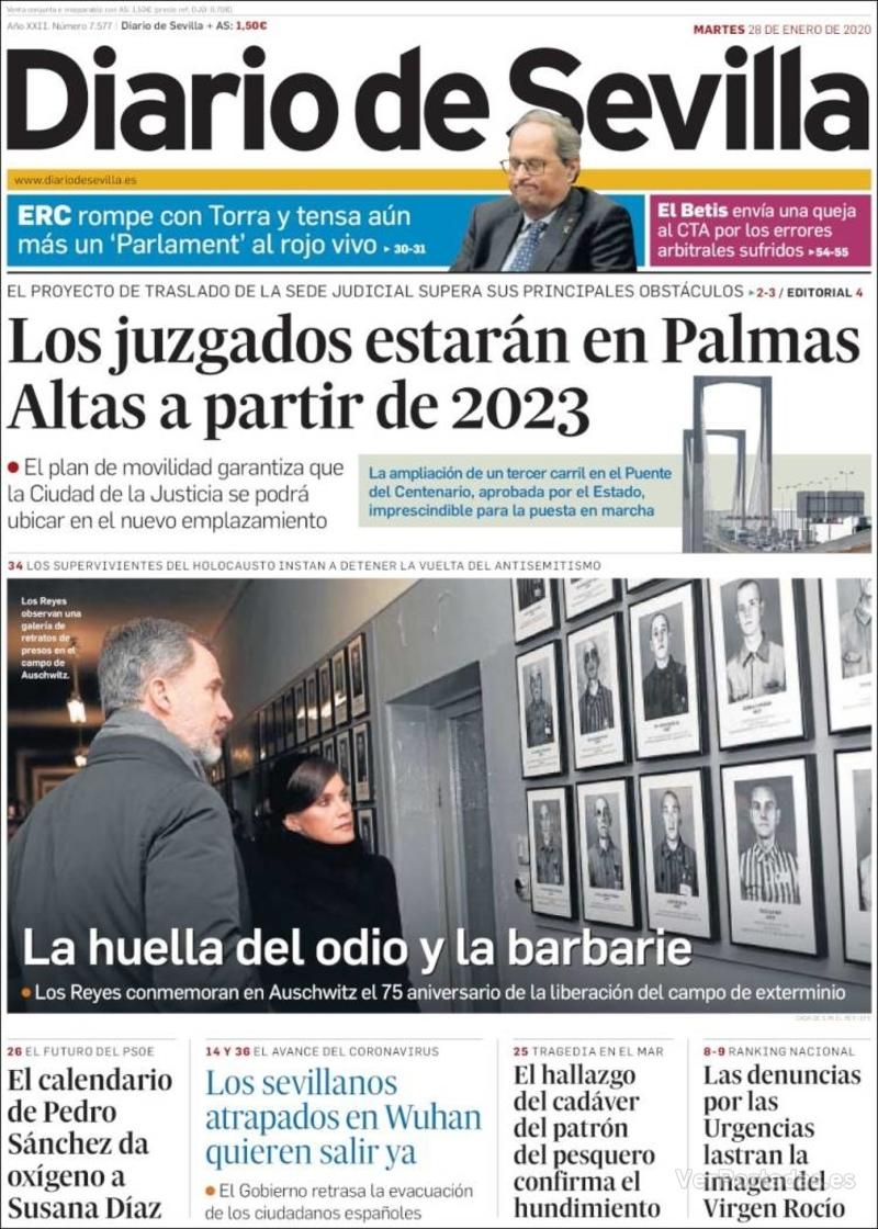 Portada Diario de Sevilla 2020-01-29