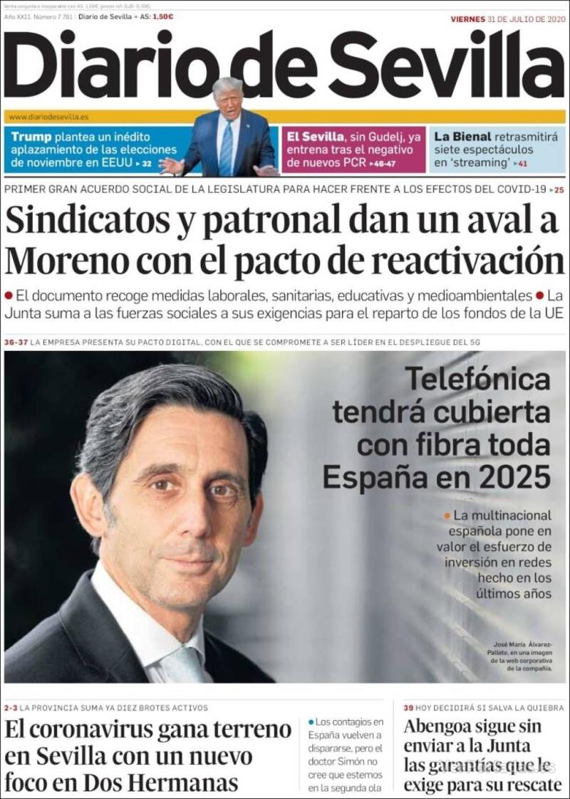 Portada Diario de Sevilla 2020-08-01