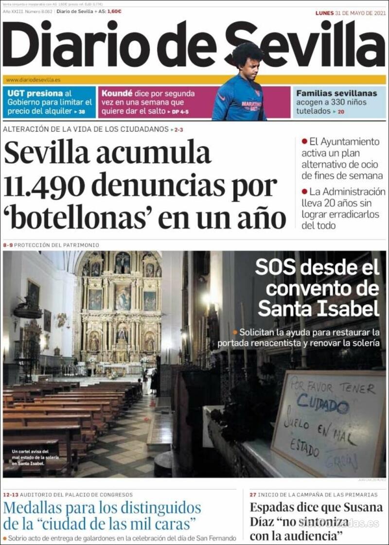 Portada Diario de Sevilla 2021-06-02