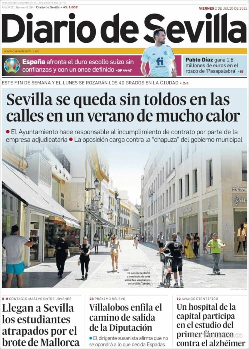 Portada Diario de Sevilla 2021-07-03