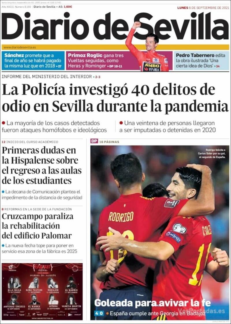 Portada Diario de Sevilla 2021-09-07