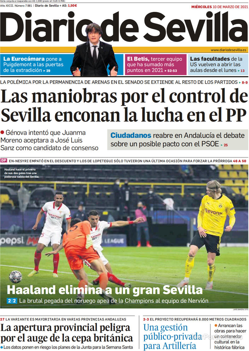 Portada Diario de Sevilla 2021-03-11