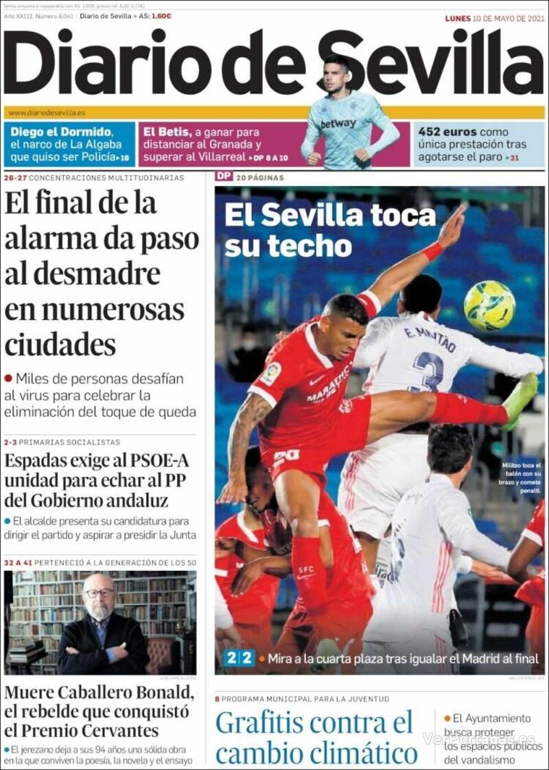 Portada Diario de Sevilla 2021-05-11