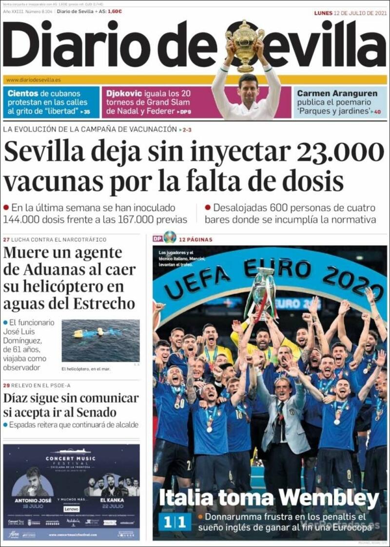 Portada Diario de Sevilla 2021-07-13
