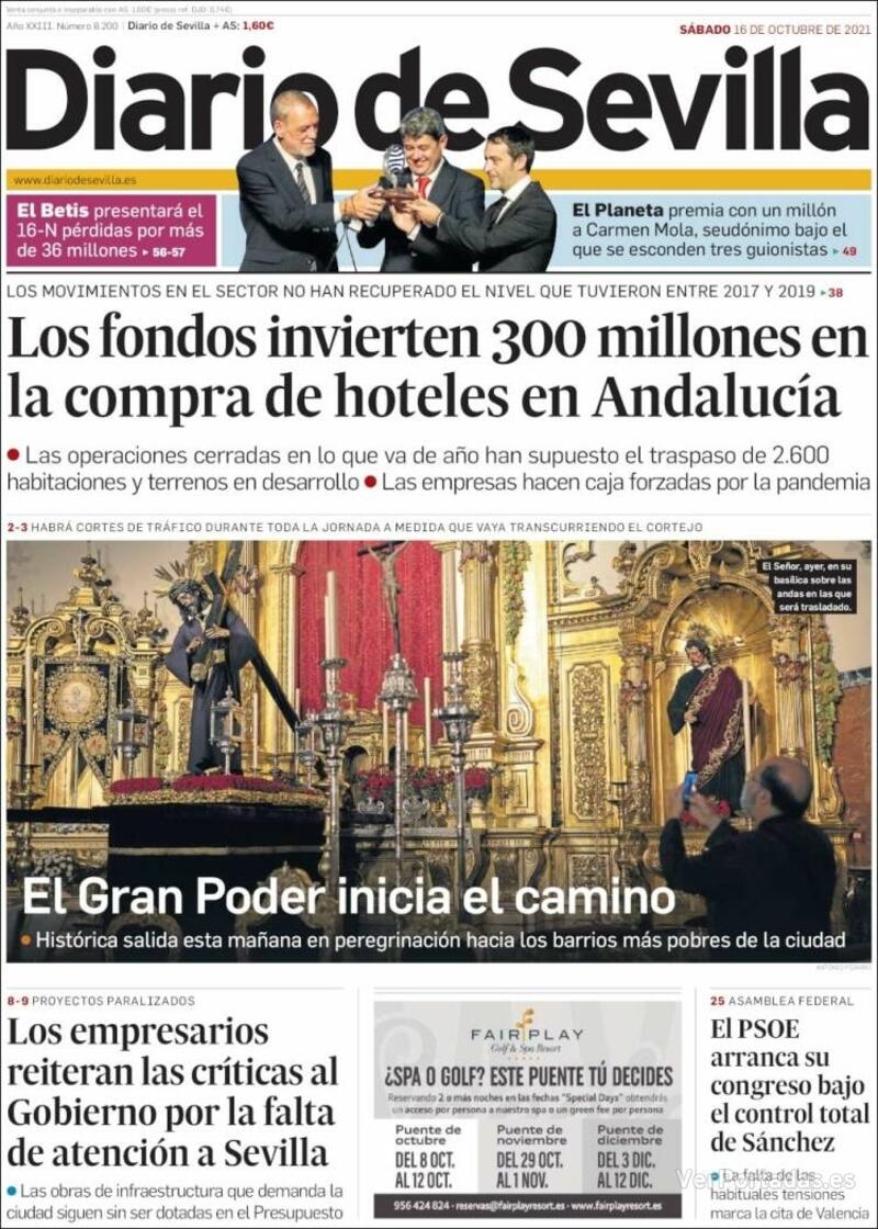Portada La Voz de Galicia 2021-10-16