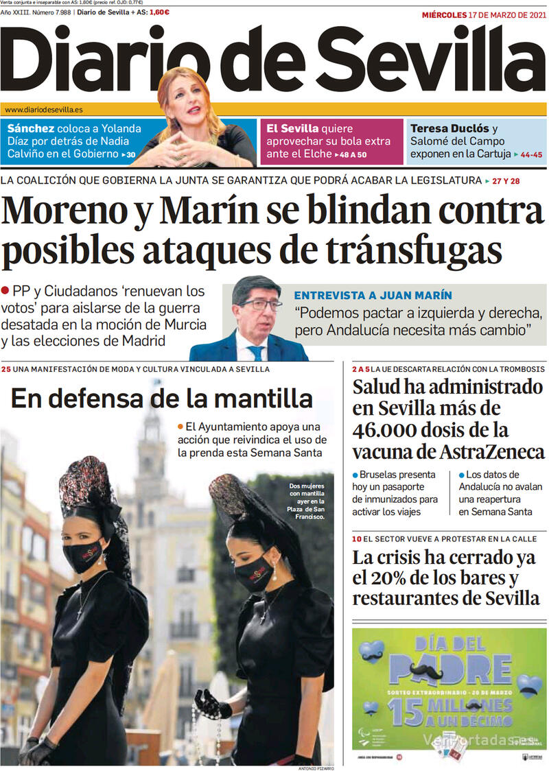 Portada Diario de Sevilla 2021-03-18