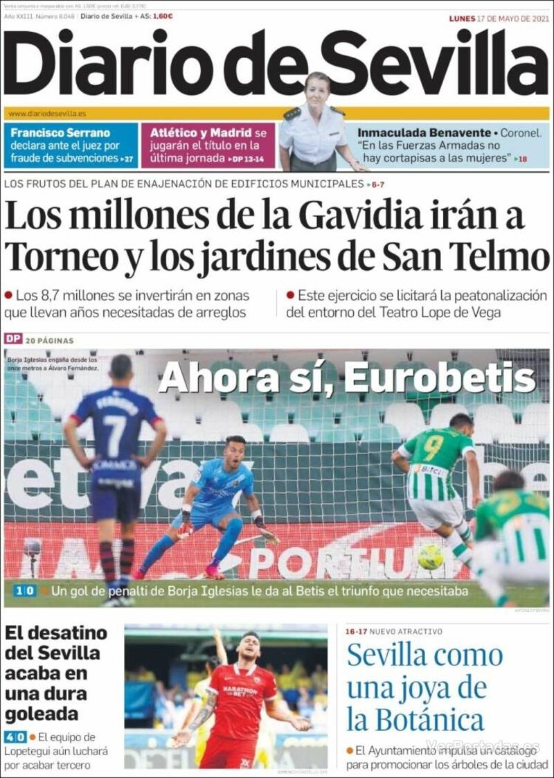 Portada Diario de Sevilla 2021-05-18