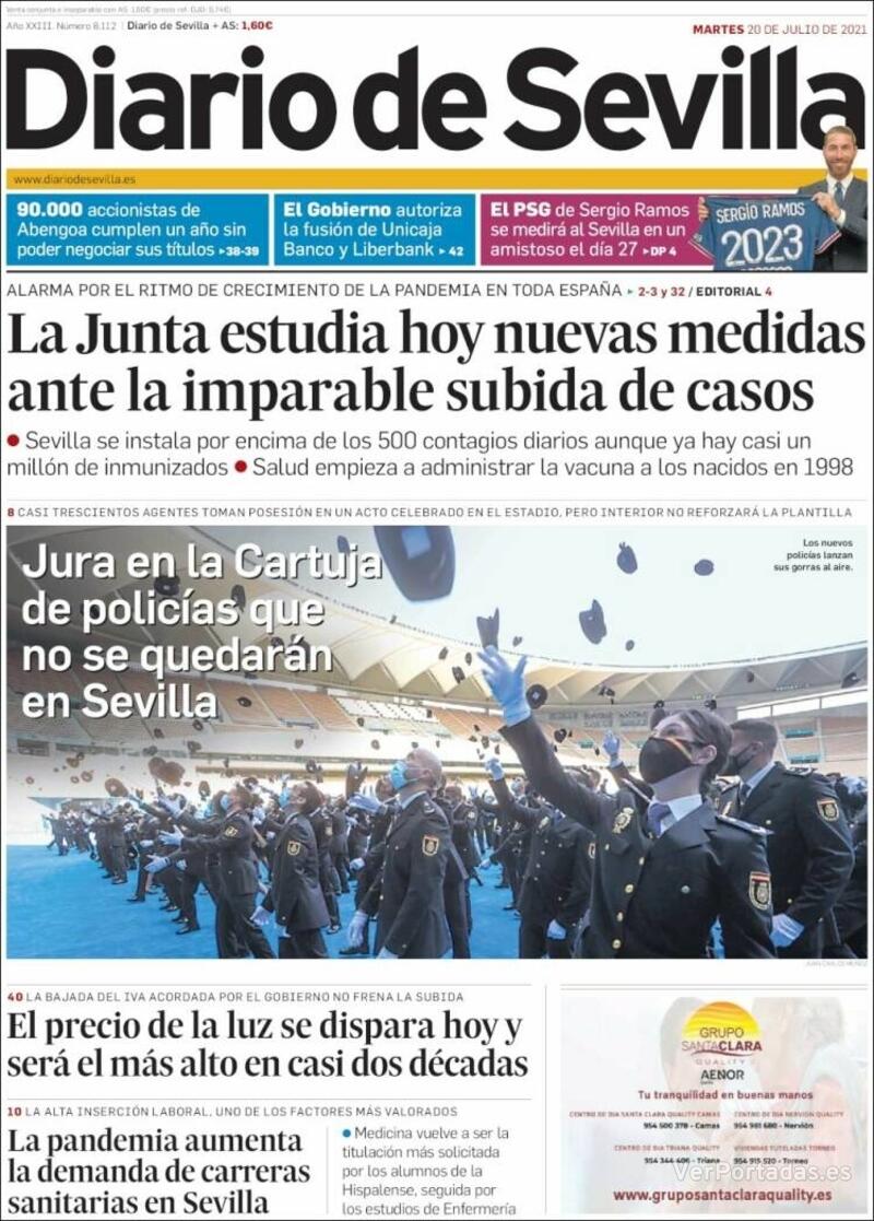 Portada Diario de Sevilla 2021-07-21