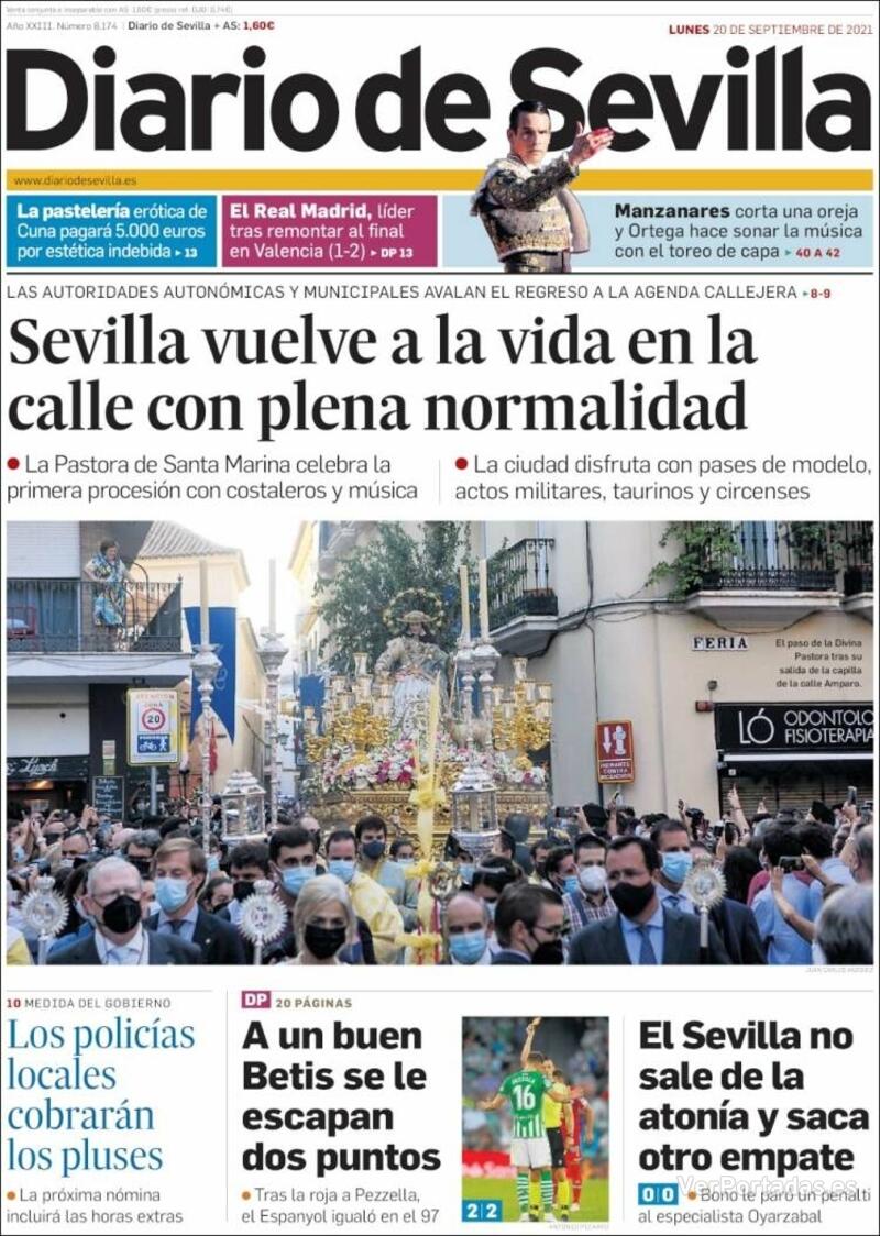 Portada Diario de Sevilla 2021-09-21