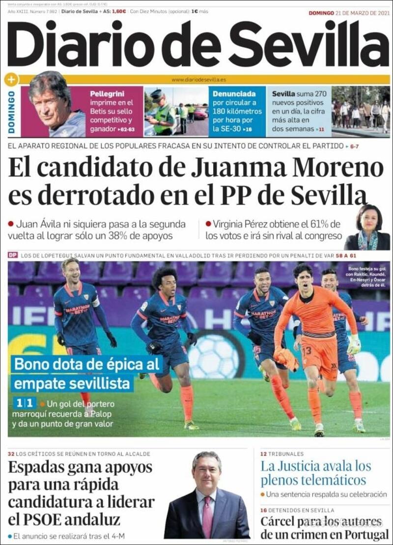 Portada Diario de Sevilla 2021-03-22