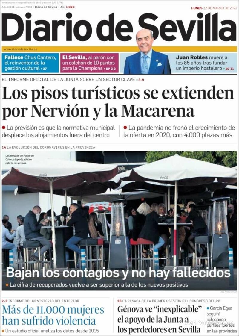 Portada Diario de Sevilla 2021-03-23