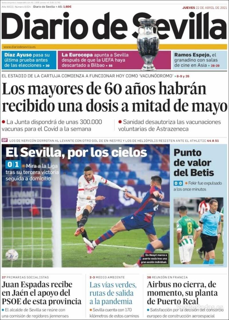 Portada Diario de Sevilla 2021-04-23