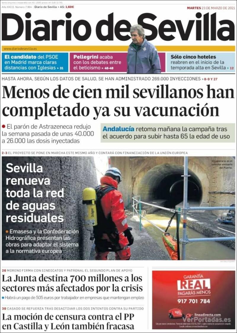 Portada Diario de Sevilla 2021-03-24
