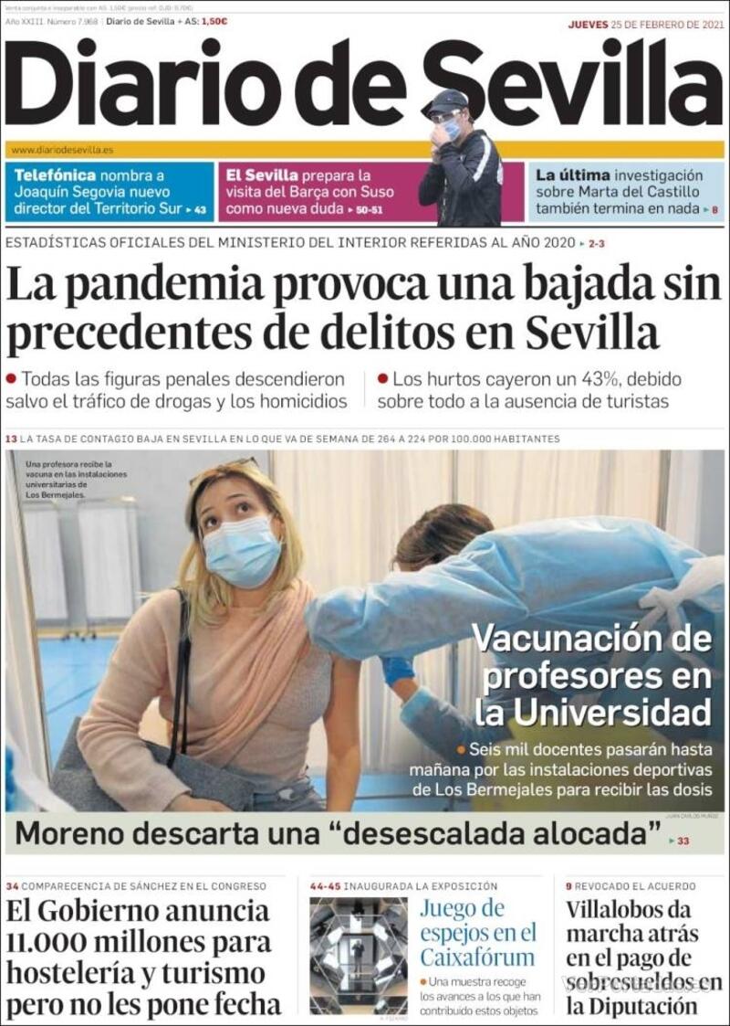 Portada Diario de Sevilla 2021-02-26