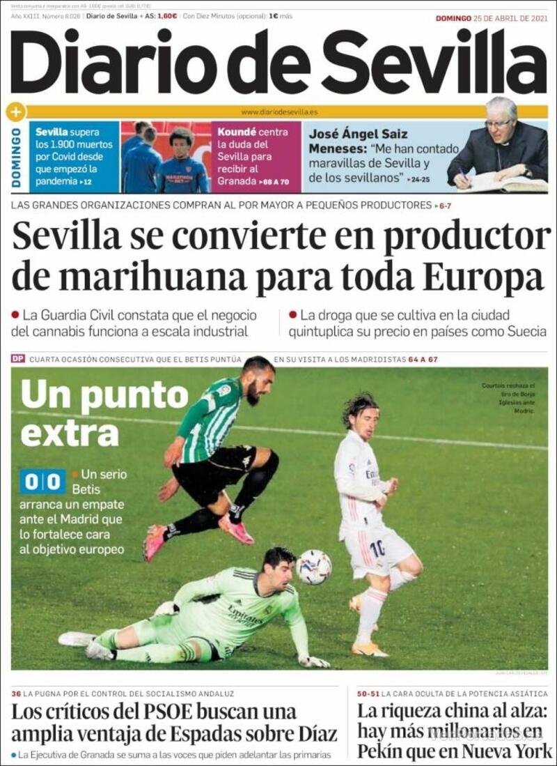 Portada Diario de Sevilla 2021-04-26