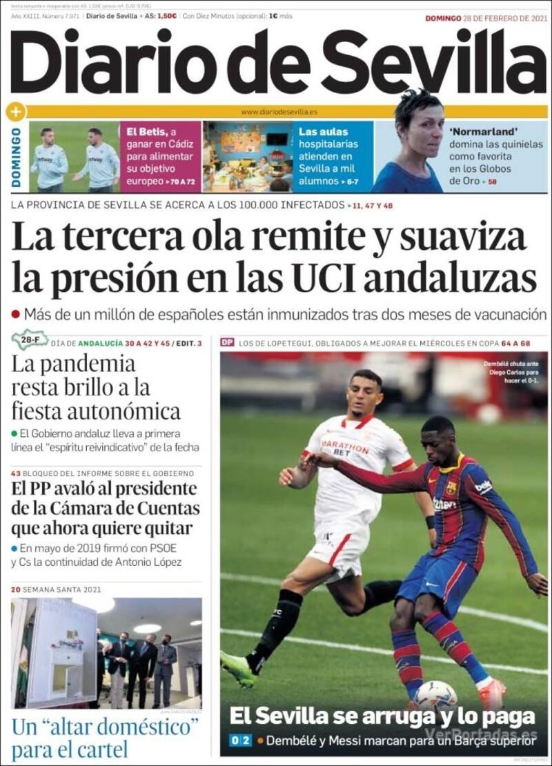 Portada Diario de Sevilla 2021-03-01