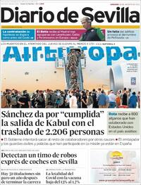 Portada Diario de Sevilla 2021-08-28