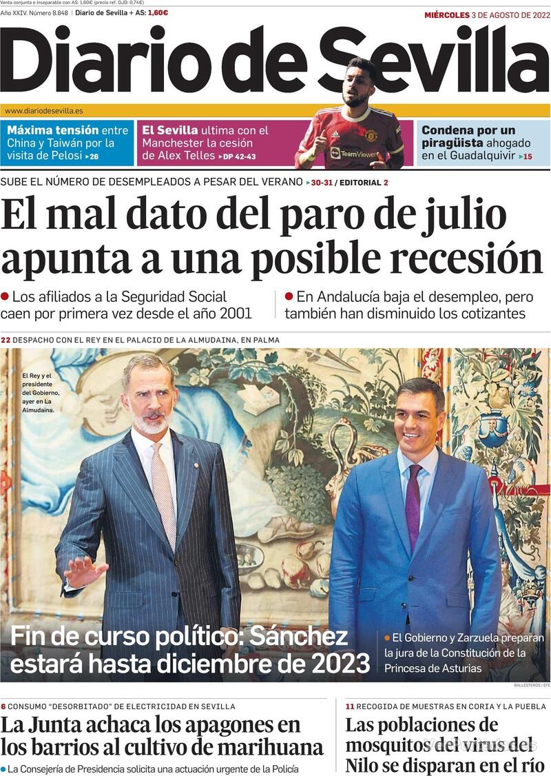 Portada Diario de Sevilla 2022-08-04